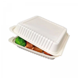 السماد العضوي الإيكولوجية البطلينوس قذيفة تأخذ الغذاء الحاويات المتاح تفل قصب السكر القابلة للتحلل مربع الغداء للأطفال
